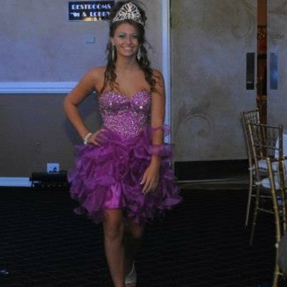 Short purple Clarisse prom dress